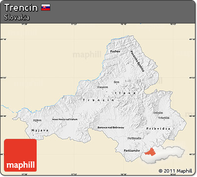 Classic Style Map of Trencin, single color outside