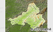 Physical Map of Trencin, darken
