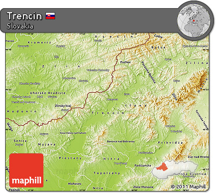 Physical Map of Trencin