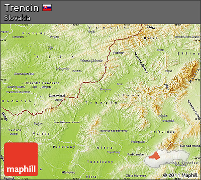 Physical Map of Trencin