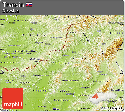 Physical Map of Trencin