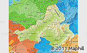 Physical Map of Trencin, political shades outside