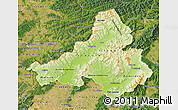 Physical Map of Trencin, satellite outside