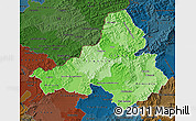 Political Shades Map of Trencin, darken