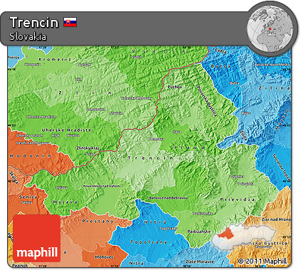 Political Shades Map of Trencin
