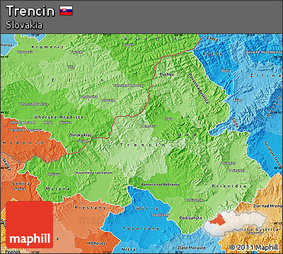 Political Shades Map of Trencin