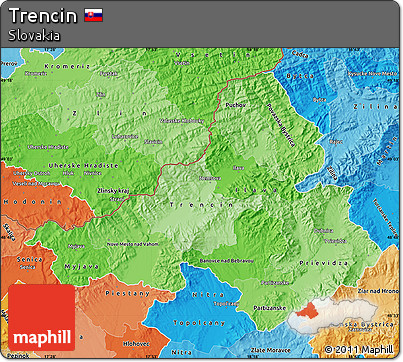 Political Shades Map of Trencin