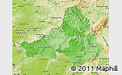 Political Shades Map of Trencin, physical outside