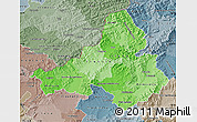 Political Shades Map of Trencin, semi-desaturated