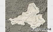 Shaded Relief Map of Trencin, darken