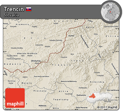 Shaded Relief Map of Trencin