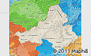 Shaded Relief Map of Trencin, political shades outside