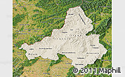 Shaded Relief Map of Trencin, satellite outside