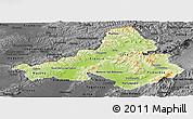 Physical Panoramic Map of Trencin, darken, desaturated