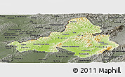 Physical Panoramic Map of Trencin, darken, semi-desaturated