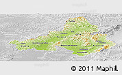 Physical Panoramic Map of Trencin, lighten, desaturated