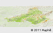 Physical Panoramic Map of Trencin, lighten
