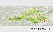 Physical Panoramic Map of Trencin, lighten, semi-desaturated