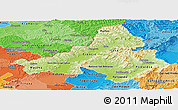 Physical Panoramic Map of Trencin, political shades outside