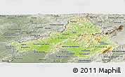 Physical Panoramic Map of Trencin, semi-desaturated