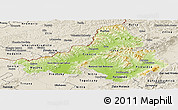 Physical Panoramic Map of Trencin, shaded relief outside