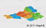 Political Panoramic Map of Trencin, cropped outside