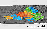Political Panoramic Map of Trencin, darken, desaturated