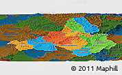 Political Panoramic Map of Trencin, darken