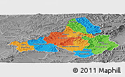 Political Panoramic Map of Trencin, desaturated