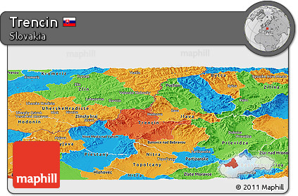 Political Panoramic Map of Trencin