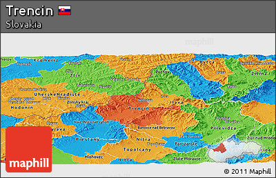 Political Panoramic Map of Trencin