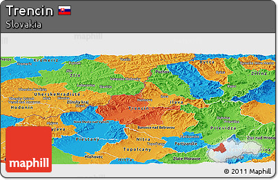 Political Panoramic Map of Trencin