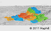 Political Panoramic Map of Trencin, lighten, desaturated
