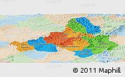 Political Panoramic Map of Trencin, lighten