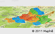 Political Panoramic Map of Trencin, physical outside