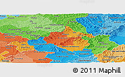 Political Panoramic Map of Trencin, political shades outside
