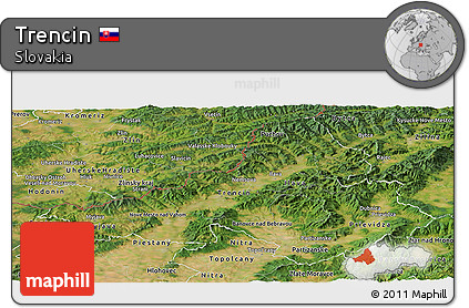 Satellite Panoramic Map of Trencin