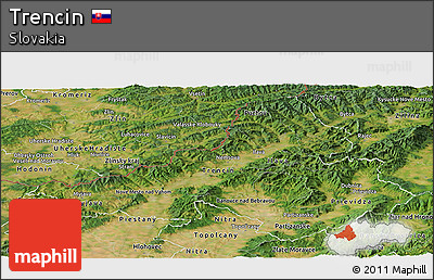 Satellite Panoramic Map of Trencin