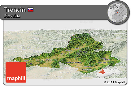 Satellite Panoramic Map of Trencin, lighten