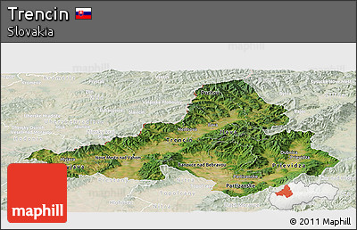 Satellite Panoramic Map of Trencin, lighten