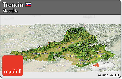 Satellite Panoramic Map of Trencin, lighten