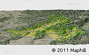Satellite Panoramic Map of Trencin, semi-desaturated