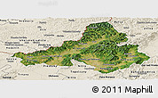 Satellite Panoramic Map of Trencin, shaded relief outside