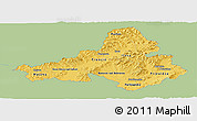 Savanna Style Panoramic Map of Trencin, single color outside