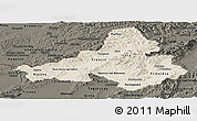 Shaded Relief Panoramic Map of Trencin, darken