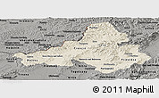 Shaded Relief Panoramic Map of Trencin, darken, semi-desaturated