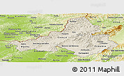 Shaded Relief Panoramic Map of Trencin, physical outside
