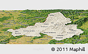 Shaded Relief Panoramic Map of Trencin, satellite outside