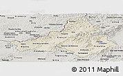 Shaded Relief Panoramic Map of Trencin, semi-desaturated