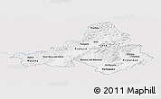 Silver Style Panoramic Map of Trencin, single color outside